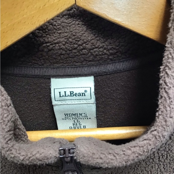 L.L. Bean Brown Zip Up Fleece Top - Picture 3 of 4
